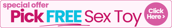 Promotional banner with text 'Pick FREE Sex Toy' and a call to action button.